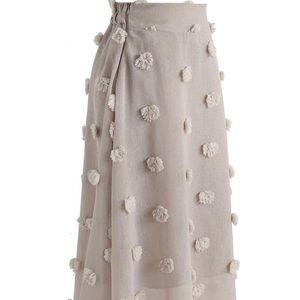 Chicwish cotton candy 3D flower skirt in grey